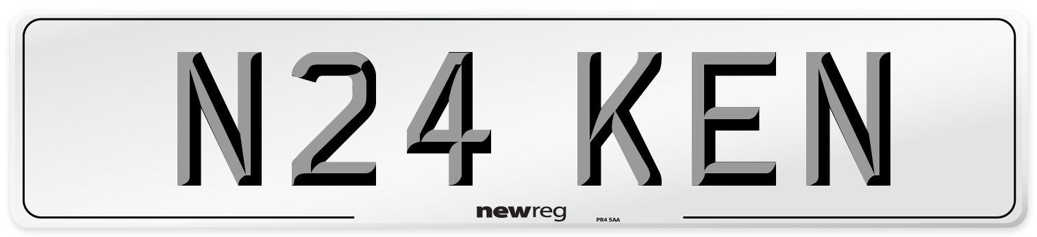 N24 KEN Number Plate from New Reg